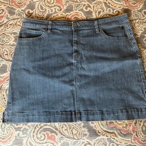 Idyllwind Navy and White Pinstripe Denim Mini Skirt